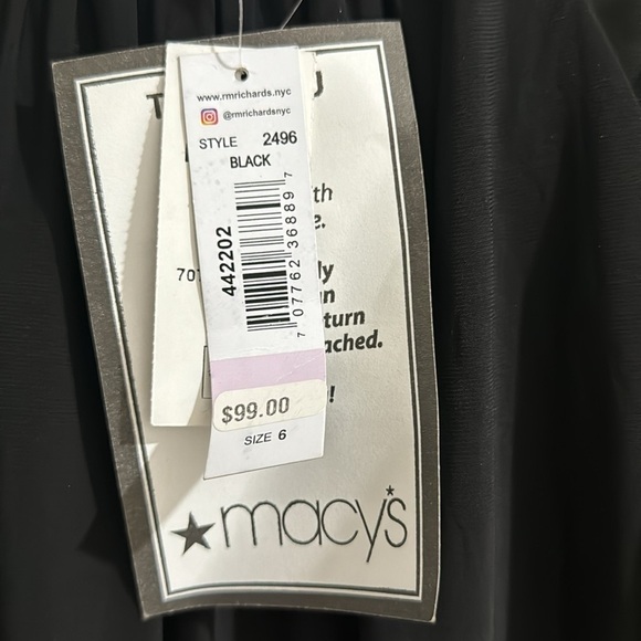 Beautiful NWT R&M Richard Size 18W Crew Neck Capelet Long Sleeve Chiffon Dress - Picture 7 of 9